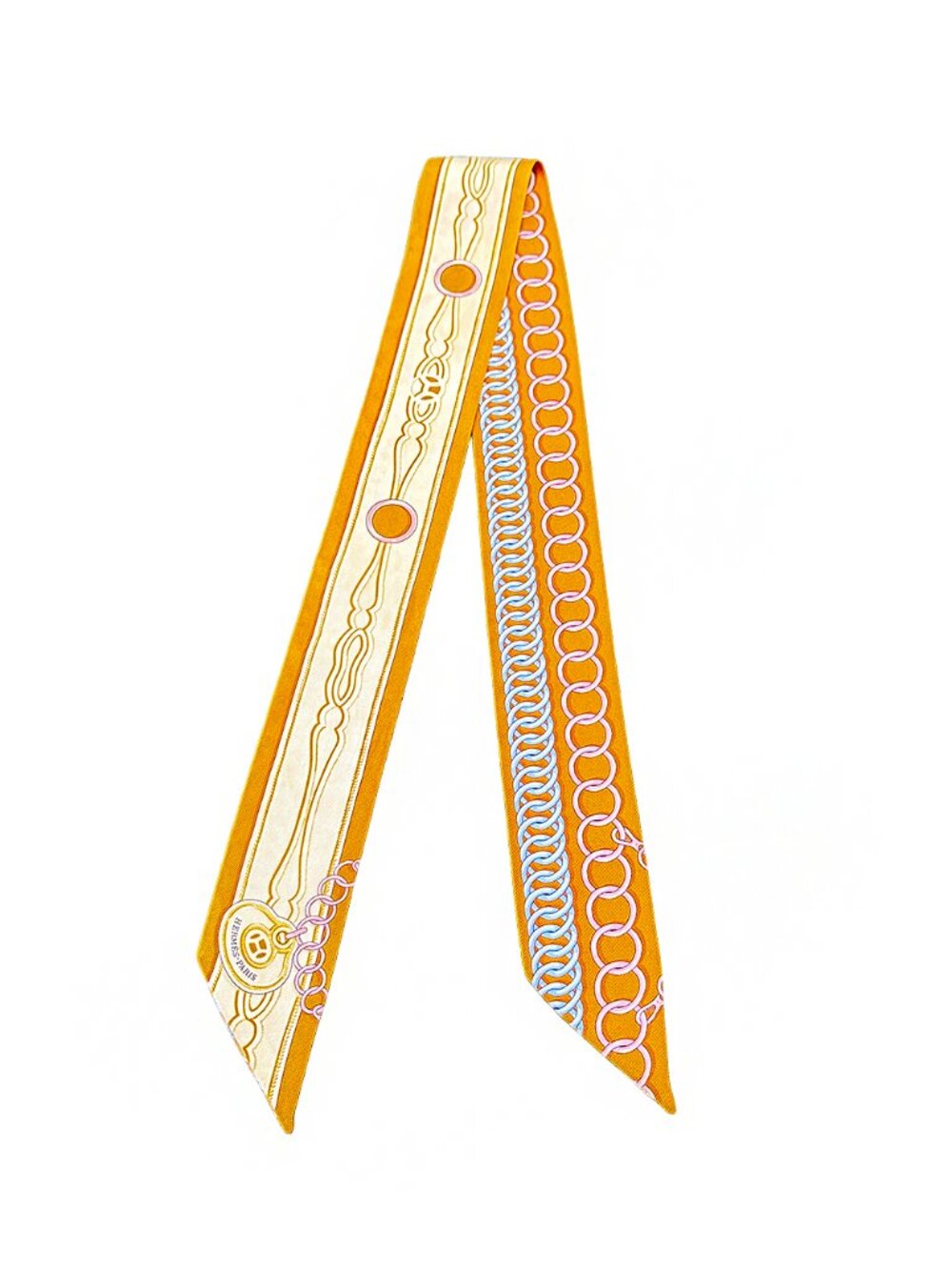 Hermès Maillons Silk Twilly Scarf - Picture 2 of 15